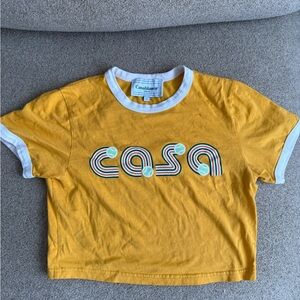 Casablanca crop top t-shirt cotton